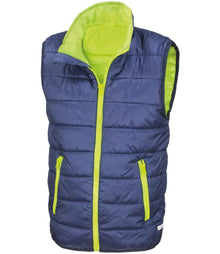 Result Core Kids Padded Bodywarmer RS234B - Navy/Lime Green