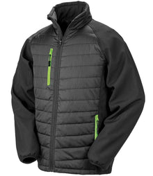 Result Recycled Compass Padded Jacket RS237 - Black/Lime Green