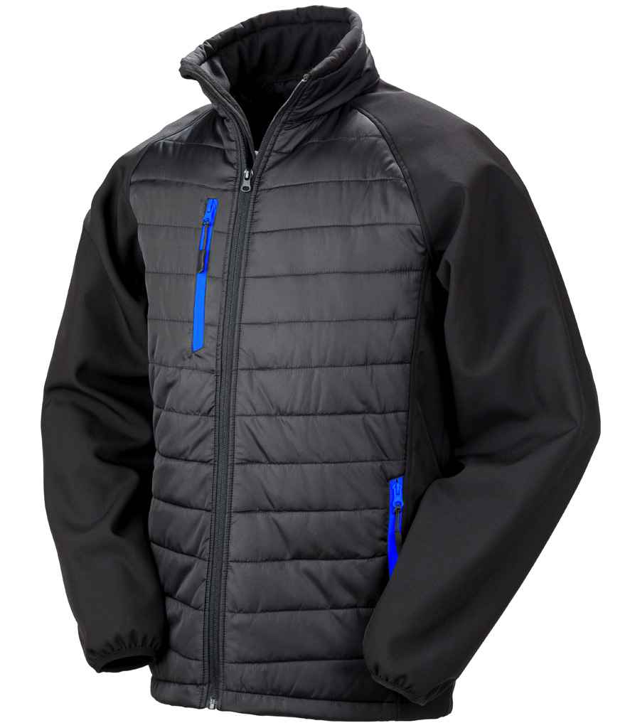 Result Recycled Compass Padded Jacket RS237 - Black/Royal Blue