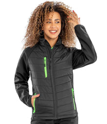 Result Recycled Compass Padded Jacket RS237 - RS237 Black/Lime Green Model