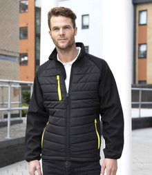Result Recycled Compass Padded Jacket RS237 - RS237 Black/Yellow Model