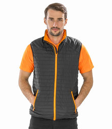 Result Recycled Thermoquilt Gilet RS239 - RS239 Black/Orange Model