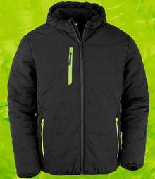 Result Recycled Compass Padded Winter Jacket RS240 - Black/Lime Green