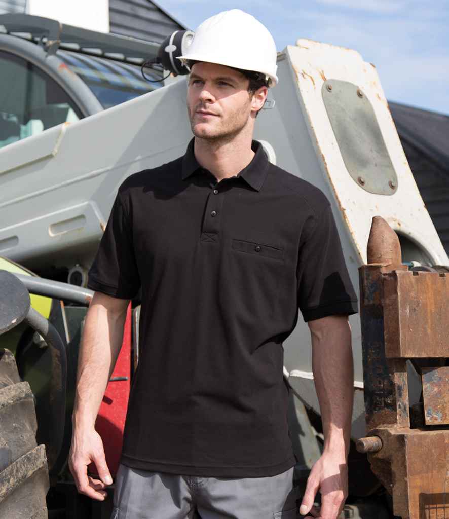 Result Work-Guard Apex Pocket Piqué Polo Shirt RS312 - RS312 Black Model