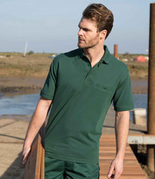 Result Work-Guard Apex Pocket Piqué Polo Shirt RS312 - RS312 Bottle Green Model