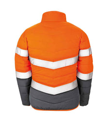 Result Safe-Guard Ladies Soft Safety Jacket RS325F - RS325F Fluorescent Orange/Grey Back