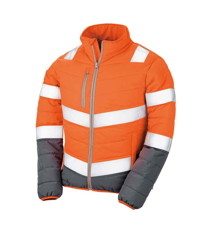 Result Safe-Guard Ladies Soft Safety Jacket RS325F - Fluorescent Orange/Grey