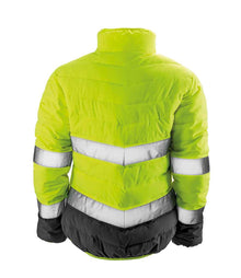 Result Safe-Guard Ladies Soft Safety Jacket RS325F - RS325F Fluorescent Yellow/Grey Back
