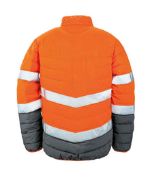 Result Safe-Guard Soft Safety Jacket RS325M - RS325M Fluorescent Orange/Grey Back