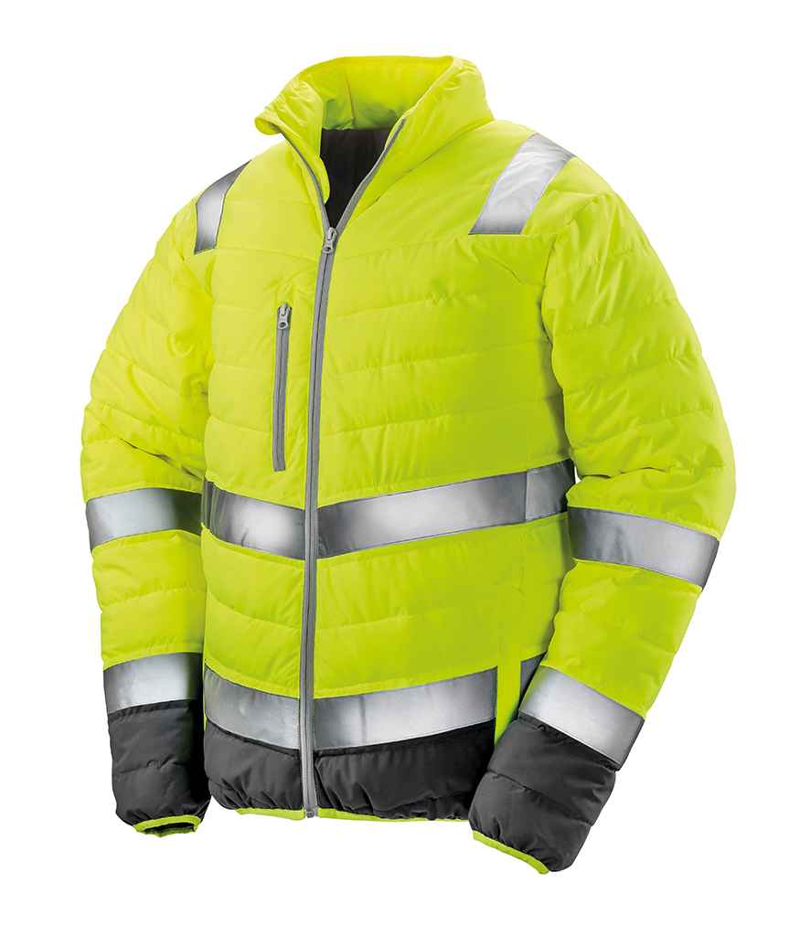 Result Safe-Guard Soft Safety Jacket RS325M - Fluorescent Yellow/Grey