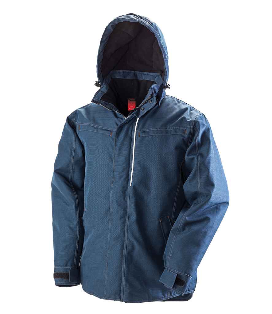Result Work-Guard Denim Texture Rugged Jacket RS326 - Navy