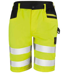 Result Safe-Guard Hi-Vis Cargo Shorts RS328 - Fluorescent Yellow
