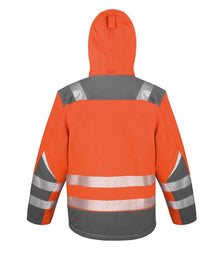 Result Safe-Guard Dynamic Soft Shell Jacket RS331 - RS331 Fluorescent Orange Back