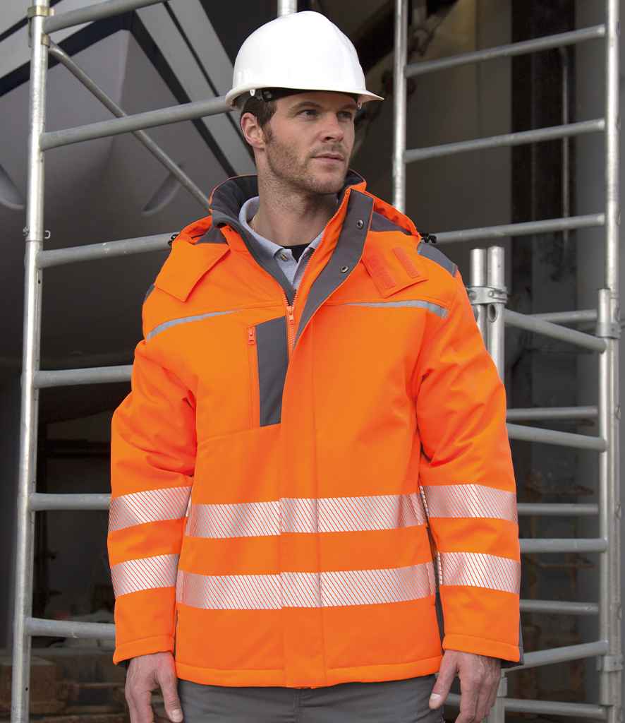 Result Safe-Guard Dynamic Soft Shell Jacket RS331 - RS331 Fluorescent Orange Model