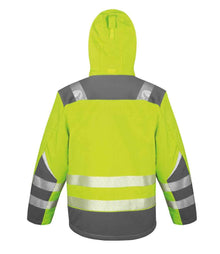 Result Safe-Guard Dynamic Soft Shell Jacket RS331 - RS331 Fluorescent Yellow Back