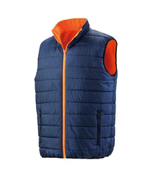 Result Safe-Guard Reversible Soft Padded Gilet RS332 - RS332 Fluorescent Orange/Navy Side