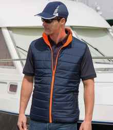 Result Safe-Guard Reversible Soft Padded Gilet RS332 - RS332 Fluorescent Orange/Navy Model