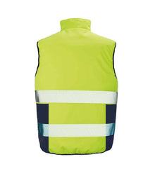 Result Safe-Guard Reversible Soft Padded Gilet RS332 - RS332 Fluorescent Yellow/Navy Back