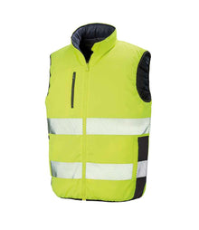 Result Safe-Guard Reversible Soft Padded Gilet RS332 - Fluorescent Yellow/Navy