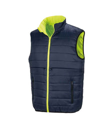 Result Safe-Guard Reversible Soft Padded Gilet RS332 - RS332 Fluorescent Yellow/Navy Side