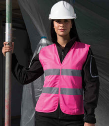 Result Core Ladies Hi-Vis Vest RS334F - RS334F Fluorescent Yellow Model