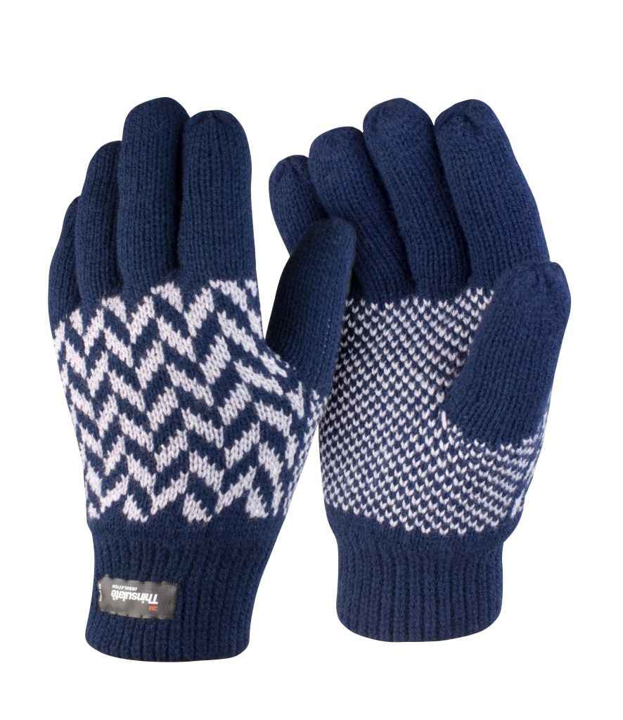 Result Pattern Thinsulate™ Gloves RS365 - Navy/Grey