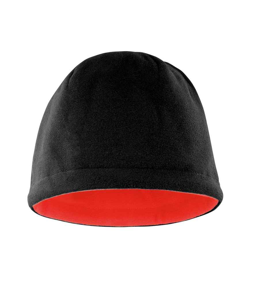Result Reversible Fleece Skull Hat RS374 - Black/Red