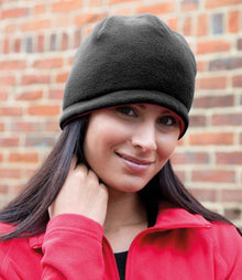 Result Reversible Fleece Skull Hat RS374 - RS374 Black/Red Model