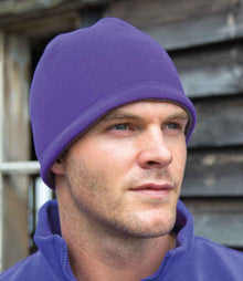 Result Reversible Fleece Skull Hat RS374 - RS374 Purple/Charcoal Model