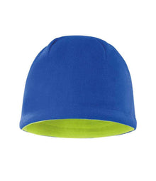 Result Reversible Fleece Skull Hat RS374 - Royal Blue/Lime Green