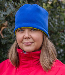 Result Reversible Fleece Skull Hat RS374 - RS374 Royal Blue/Lime Green Model