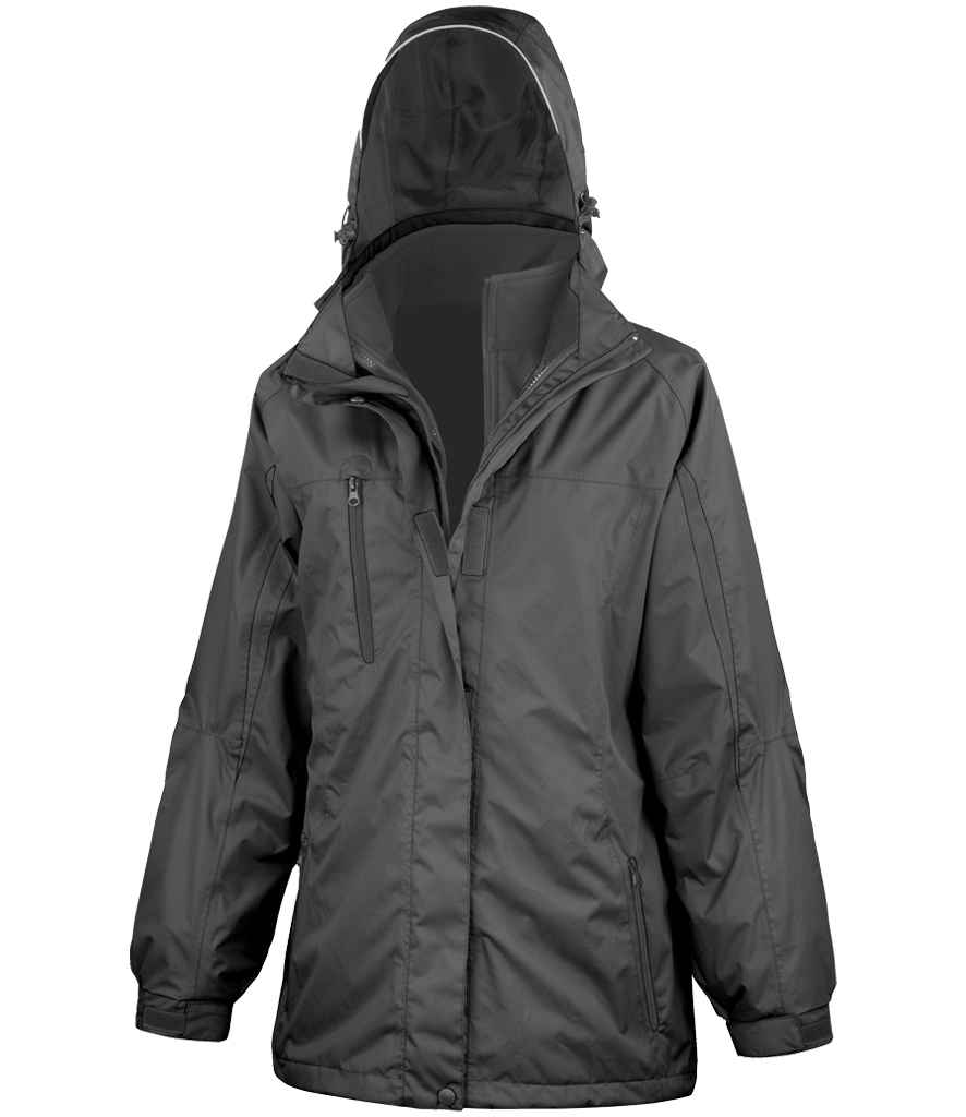 Result Ladies Journey 3-in-1 Jacket with Soft Shell Inner RS400F - Black/Black