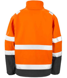 Result Safe-Guard Printable Safety Soft Shell Jacket RS450 - RS450 Fluorescent Orange/Black Back