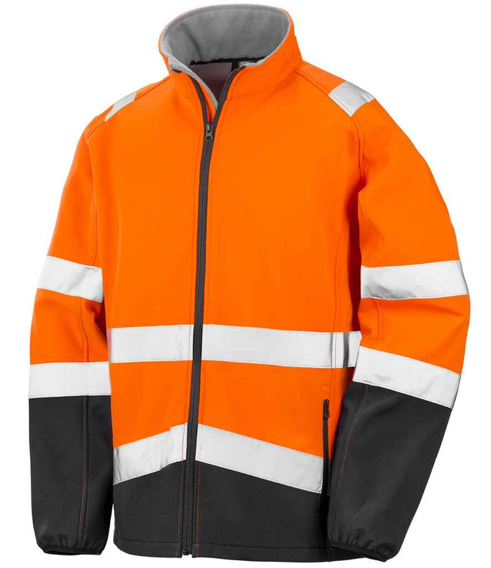 Result Safe-Guard Printable Safety Soft Shell Jacket RS450 - Fluorescent Orange/Black