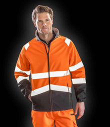 Result Safe-Guard Printable Safety Soft Shell Jacket RS450 - RS450 Fluorescent Orange/Black Model