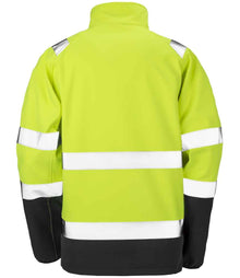 Result Safe-Guard Printable Safety Soft Shell Jacket RS450 - RS450 Fluorescent Yellow/Black Back