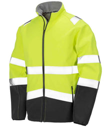 Result Safe-Guard Printable Safety Soft Shell Jacket RS450 - Fluorescent Yellow/Black