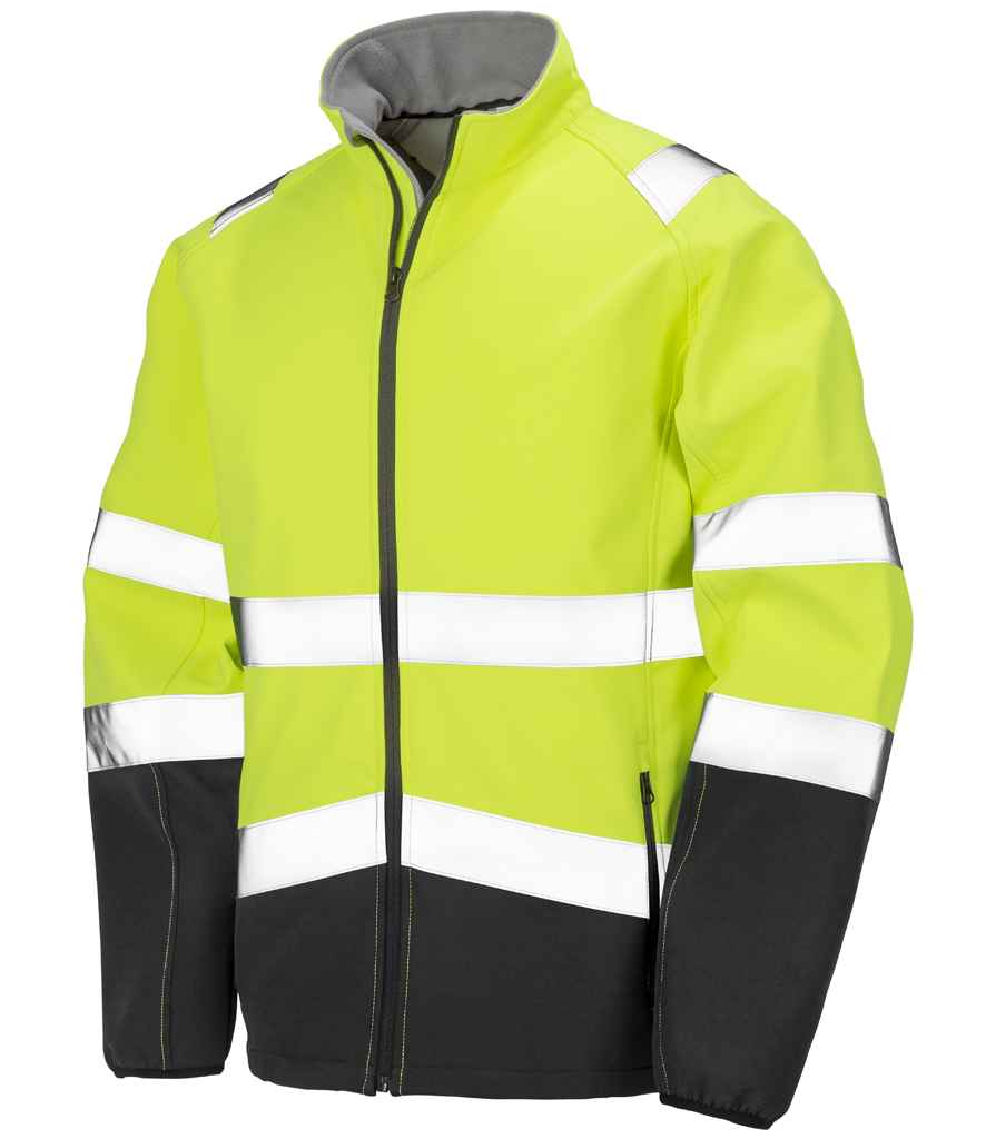 Result Safe-Guard Printable Safety Soft Shell Jacket RS450 - Fluorescent Yellow/Black