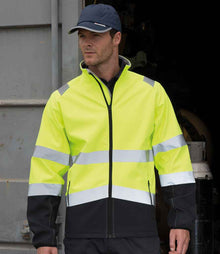 Result Safe-Guard Printable Safety Soft Shell Jacket RS450 - RS450 Fluorescent Yellow/Black Model