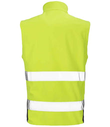 Result Safe-Guard Printable Safety Soft Shell Gilet RS451 - RS451 Fluorescent Yellow/Black Back