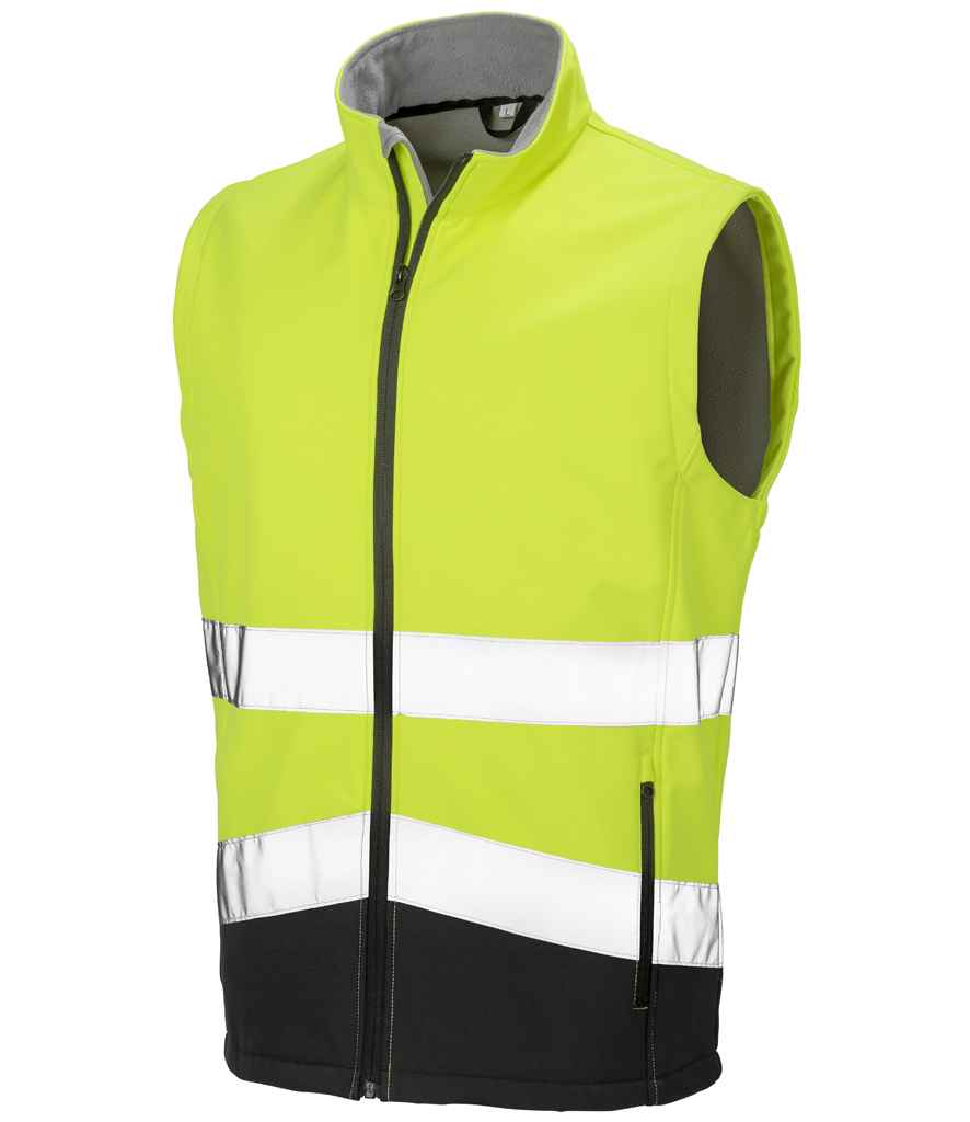 Result Safe-Guard Printable Safety Soft Shell Gilet RS451 - Fluorescent Yellow/Black