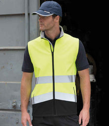 Result Safe-Guard Printable Safety Soft Shell Gilet RS451 - RS451 Fluorescent Yellow/Black Model