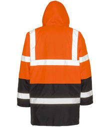 Result Core Motorway Two Tone Safety Jacket RS452 - RS452 Fluorescent Orange/Black Back