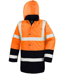 Result Core Motorway Two Tone Safety Jacket RS452 - RS452 Fluorescent Orange/Black Detail
