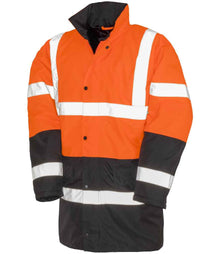Result Core Motorway Two Tone Safety Jacket RS452 - Fluorescent Orange/Black