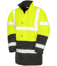 Result Core Motorway Two Tone Safety Jacket RS452 - Fluorescent Yellow/Black
