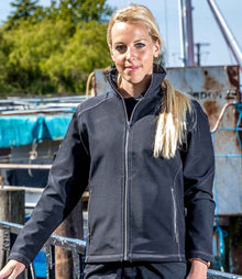 Result Work-Guard Ladies Treble Stitch Soft Shell Jacket RS455F - RS455F Black Model