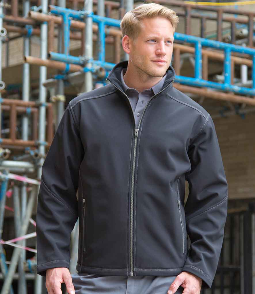 Result Work-Guard Treble Stitch Soft Shell Jacket RS455M - RS455M Black Model