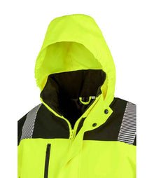 Result Safe-Guard Extreme Tech Printable Safety Soft Shell Jacket RS475 - RS475 Fluorescent Yellow/Black Detail