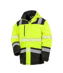 Result Safe-Guard Extreme Tech Printable Safety Soft Shell Jacket RS475 - Fluorescent Yellow/Black